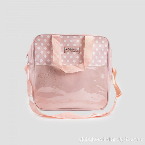 Pink Polka Dot Large Capacity Lunch Bag